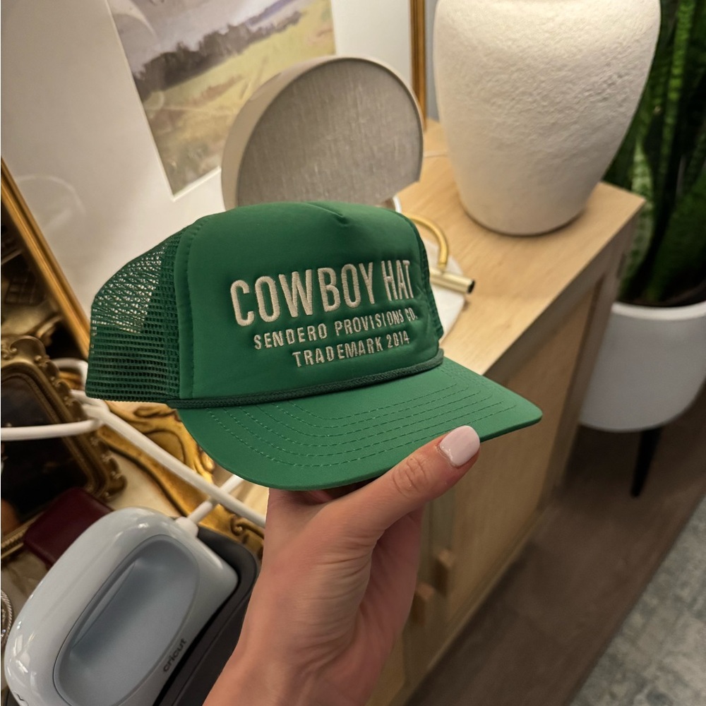 Free People Green Cowboy Hat Trucker Cap